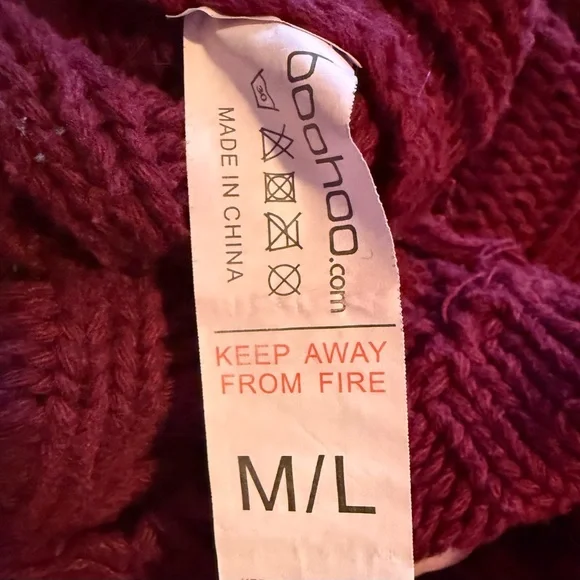 Boohoo Burgundy Cable Knit Sweater - Picture 11 of 11
